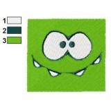 OmNom Face Embroidery Design 02